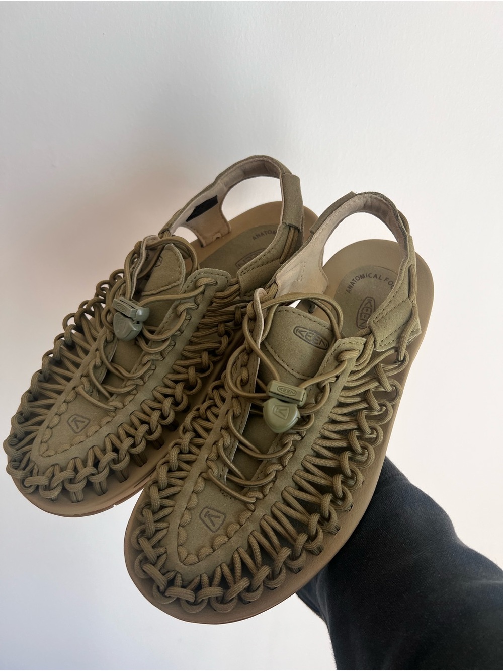 Women’s Keen Uneek Braided Stretch WOVEN Sandals in Olive